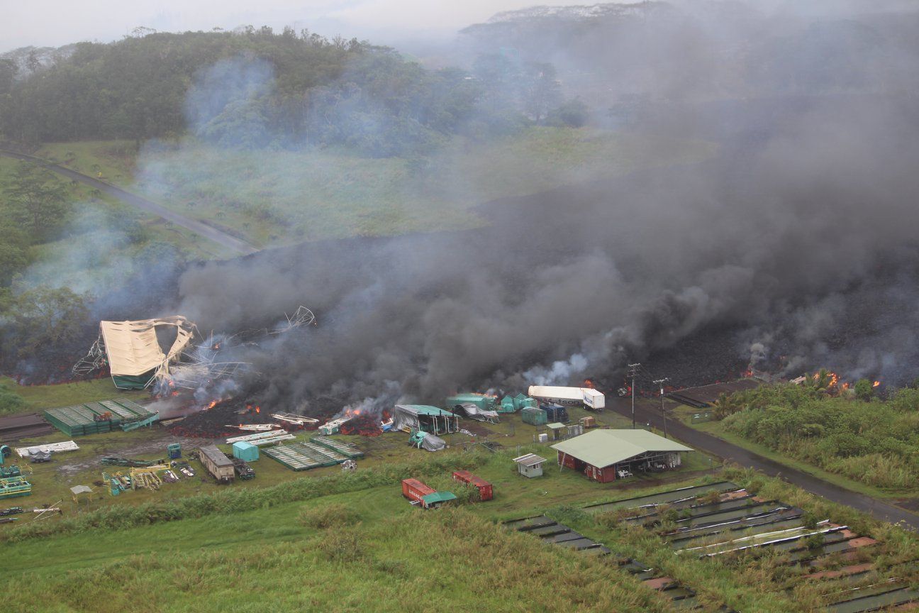 Aerial View Of Lava Flow In Leilani Estates May 29 2813