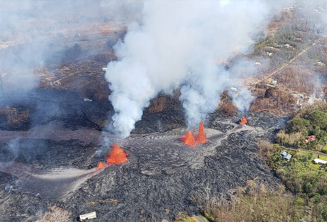 Lava Creeping Toward Highway 132 In Lower Puna