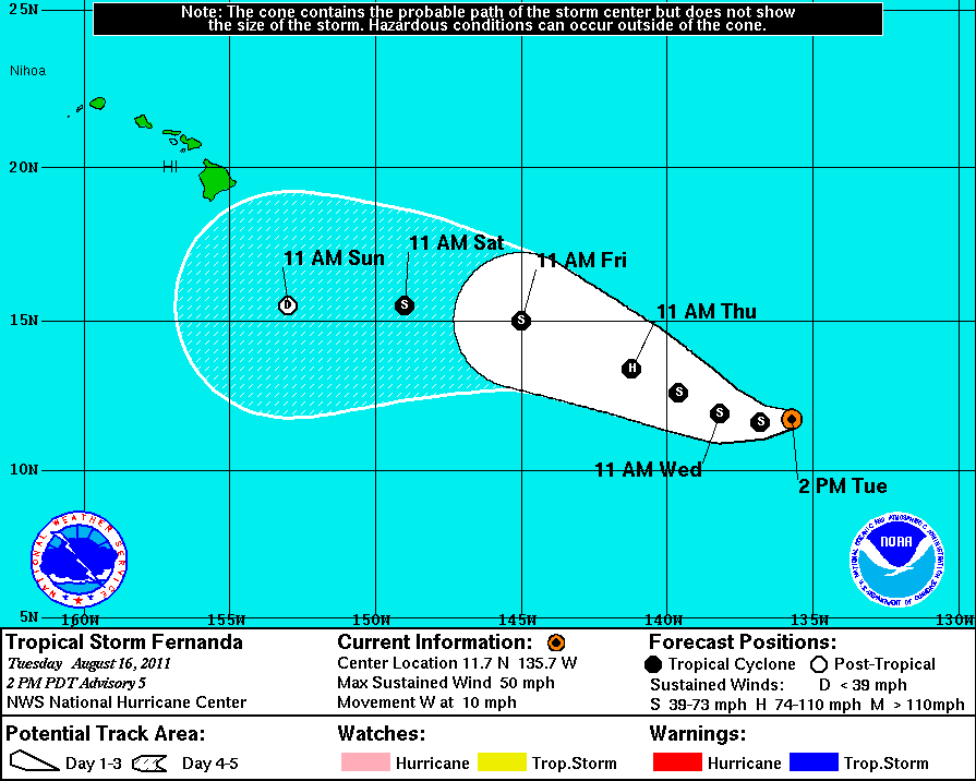 Tropical Storm Fernanda seen strengthening into a hurricane Honolulu