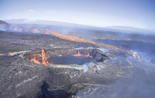 Gassy Conditions Roil Lava Pond At Kilauea Vent 