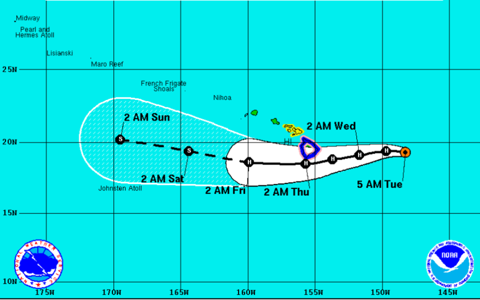 Hurricane Madeline heads west toward Hawaii; storm warnings, watches