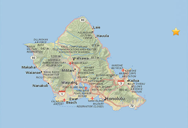 Magnitude 4.2 quake strikes off Kaneohe | Honolulu Star-Advertiser