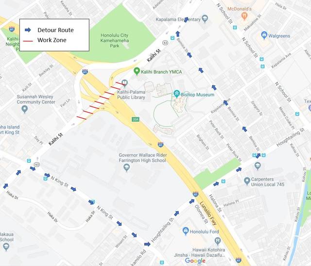 Nightly Kalihi Street Closures Begin Sunday Honolulu Star Advertiser   Web1 Kalihi St Detour 