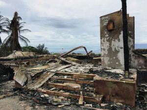 Wind-whipped fire ravages Lahaina hillsides, destroys 21 structures