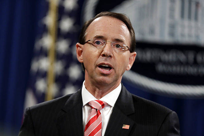 Deputy Attorney General Rod Rosenstein Submits Letter Of Resignation To