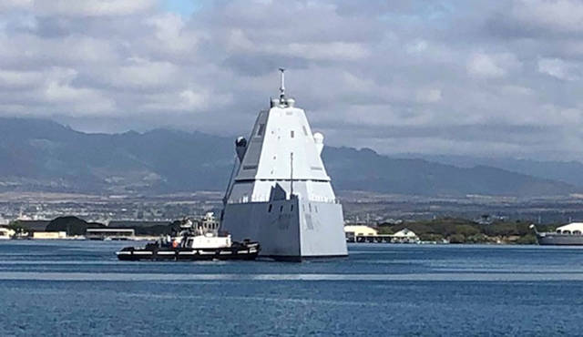 Navy’s new high-tech destroyer USS Zumwalt arrives in Pearl Harbor ...