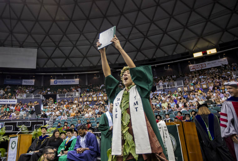 University of Hawaii graduation filled with smiles, selfies and a quiet