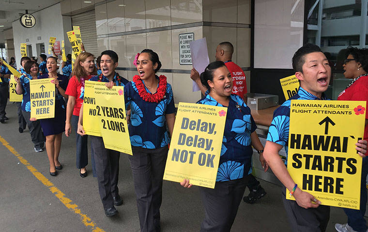 Hawaiian Airlines Flight Attendants Picket At Lax Amidst Contract Negotiations Honolulu Star 