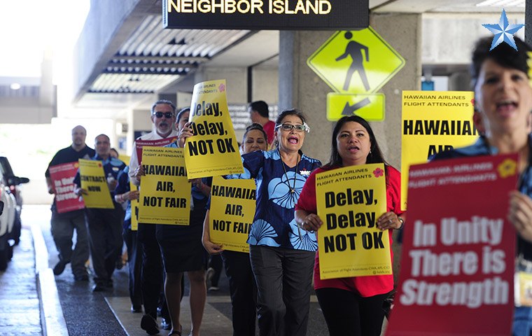 Hawaiian Airlines Flight Attendants Picket Ahead Of Strike Vote Honolulu Star Advertiser 