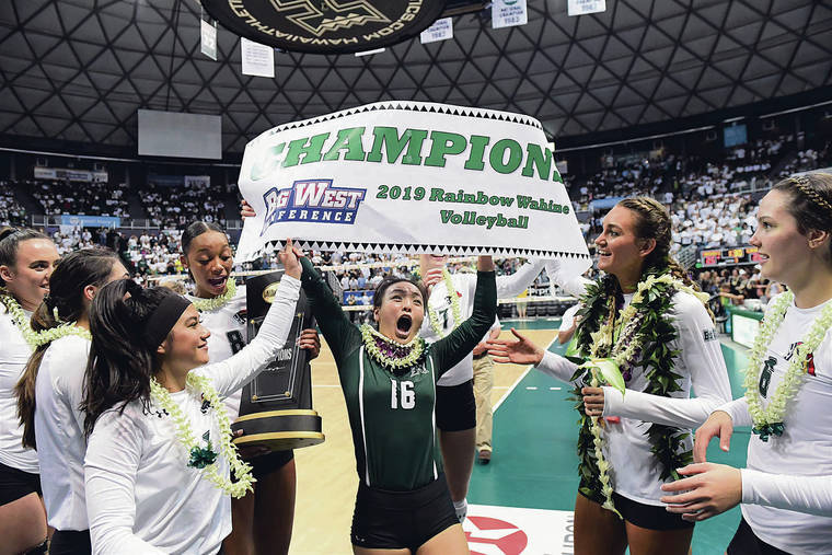 Rainbow Wahine Volleyball Team Sweeps Lbsu Before Sellout Crowd To Claim Big West Title