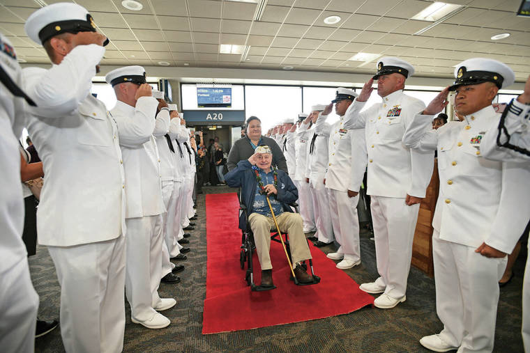 USS Arizona survivor Lou Conter gets hero’s as he arrives to