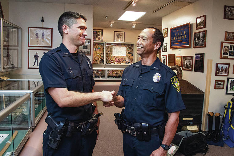 A father is joining his youngest child in the Honolulu Police ...