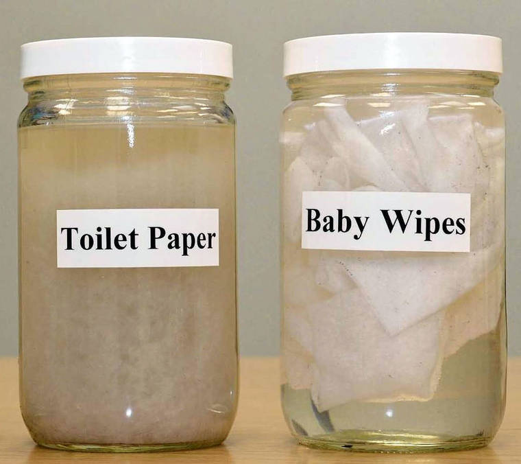 baby wipes in toilet