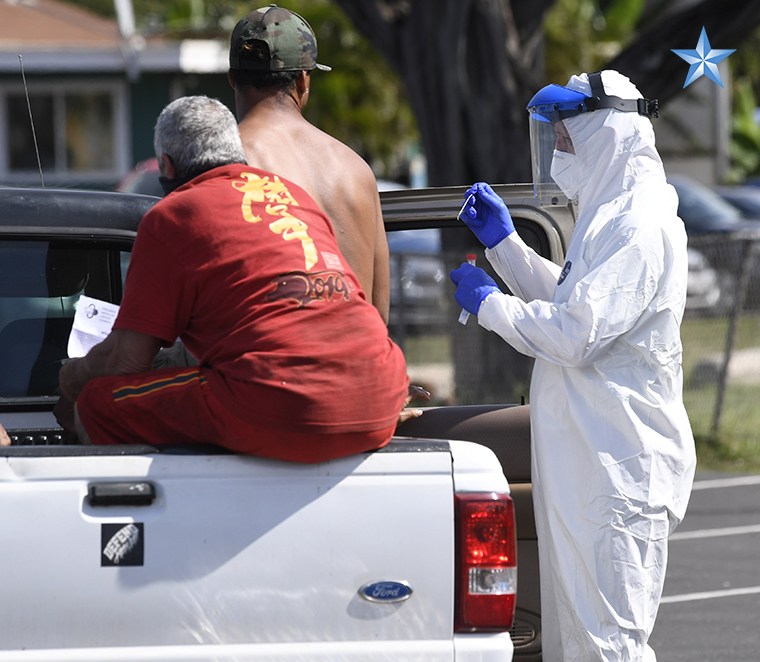 residents line up for coronavirus testing in waianae