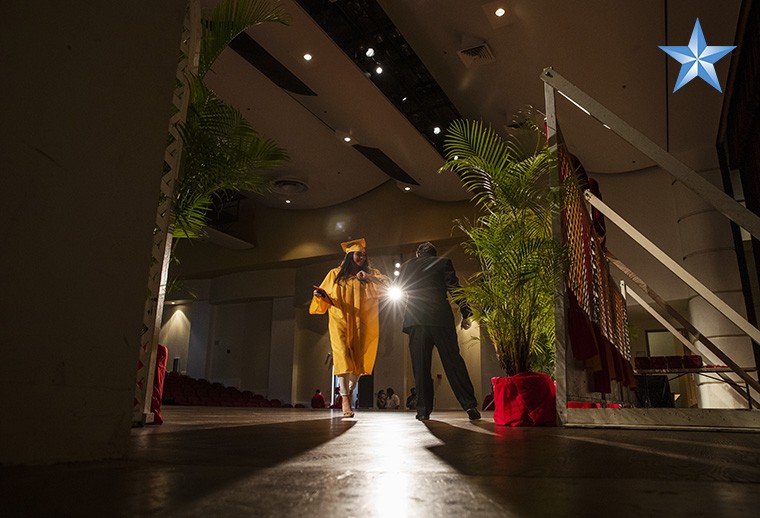 Roosevelt High School holds socially distant capandgown ceremony