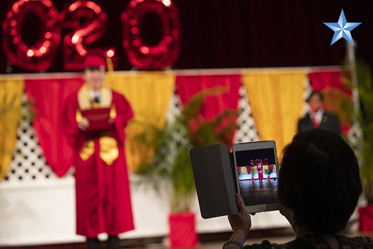 Roosevelt High School holds socially distant capandgown ceremony