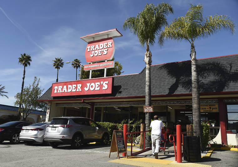 ASSOCIATED PRESS / FEB. 26 The original Trader Joe’s grocery store in Pasadena, Calif., is viewed. Responding to calls for Trader Joe’s to stop labeling its international food products with ethnic-sounding names, the grocery store chain said it has been in a yearslong process of repackaging those products and will soon complete the work.