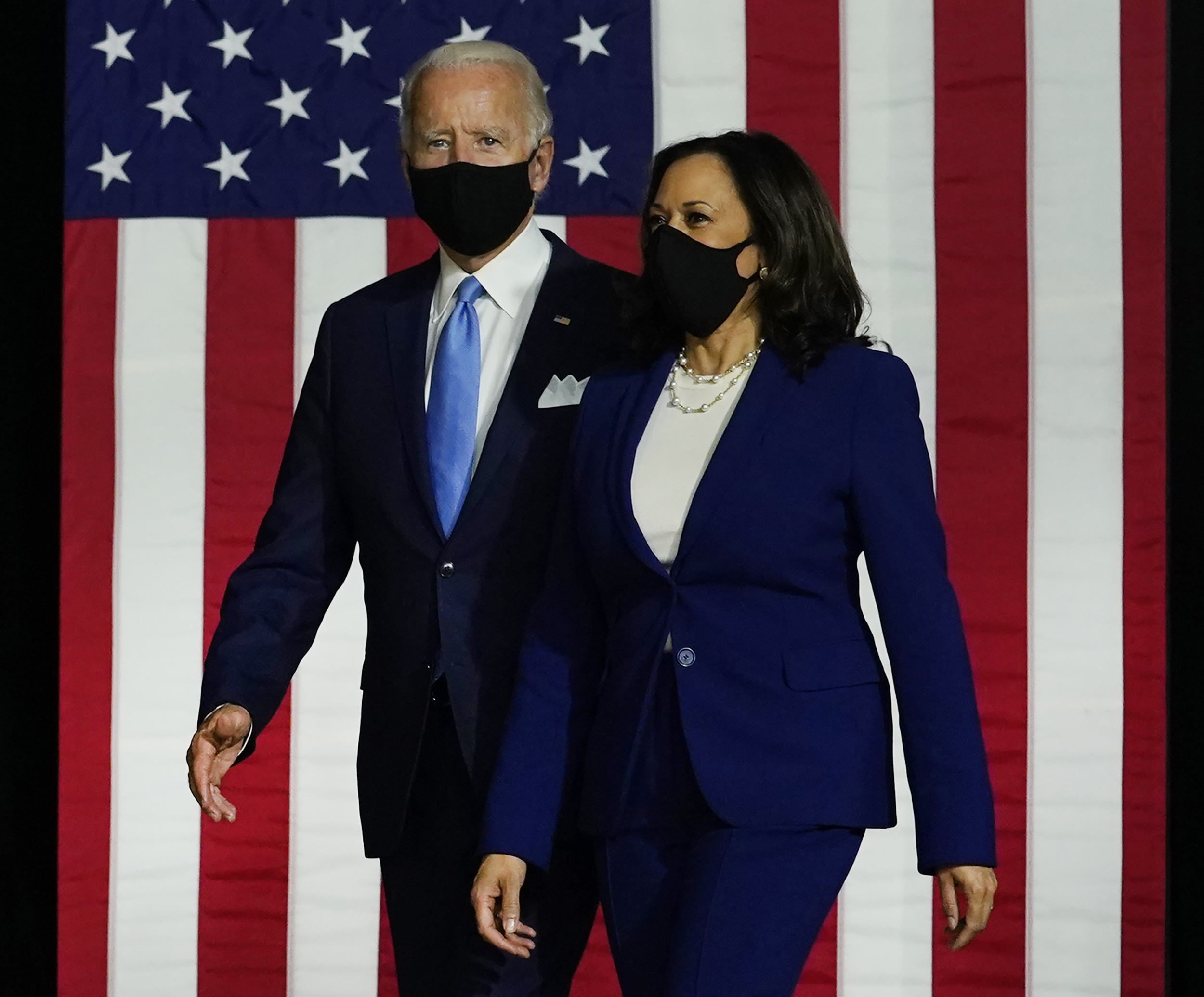 Running mates Joe Biden and Kamala Harris make first appearance ...