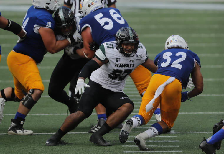 Hawaii linebacker Darius Muasau named to All-Mountain West Conference ...