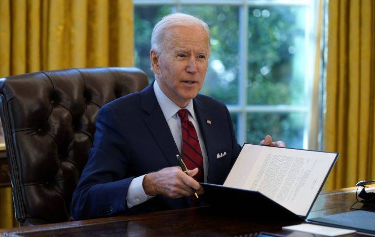 ASSOCIATED PRESS
                                President Joe Biden signed a series of executive orders on health care, in the Oval Office of the White House, today,in Washington.