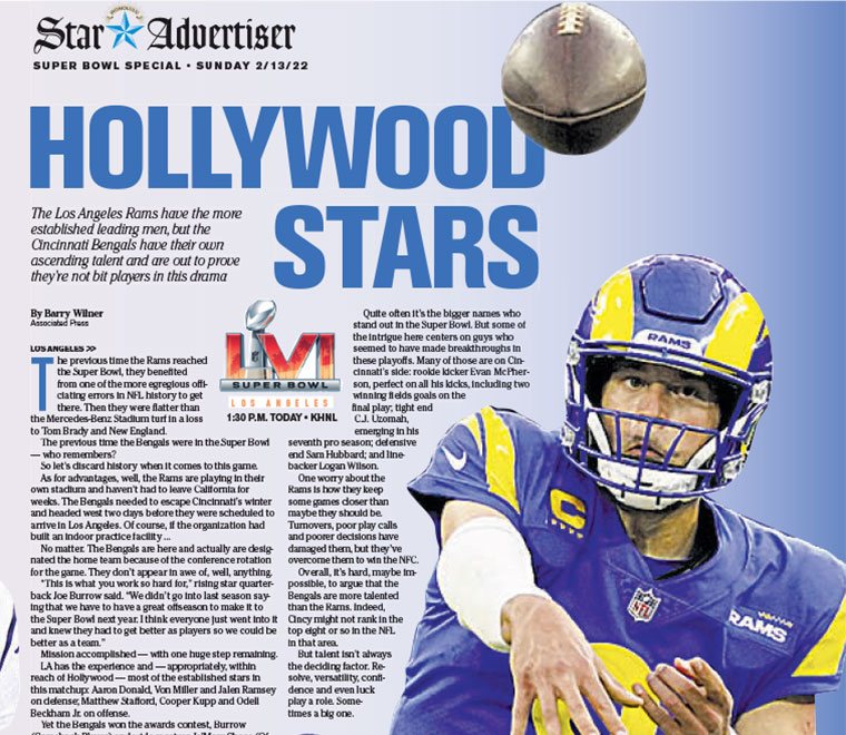 2022 Super Bowl  Honolulu Star-Advertiser