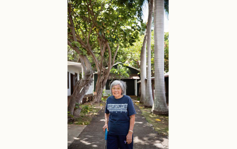 Hawaii’s Plantation Village volunteer Yoshiko Yamauchi tends to plants traditionally used for medicinal purposes