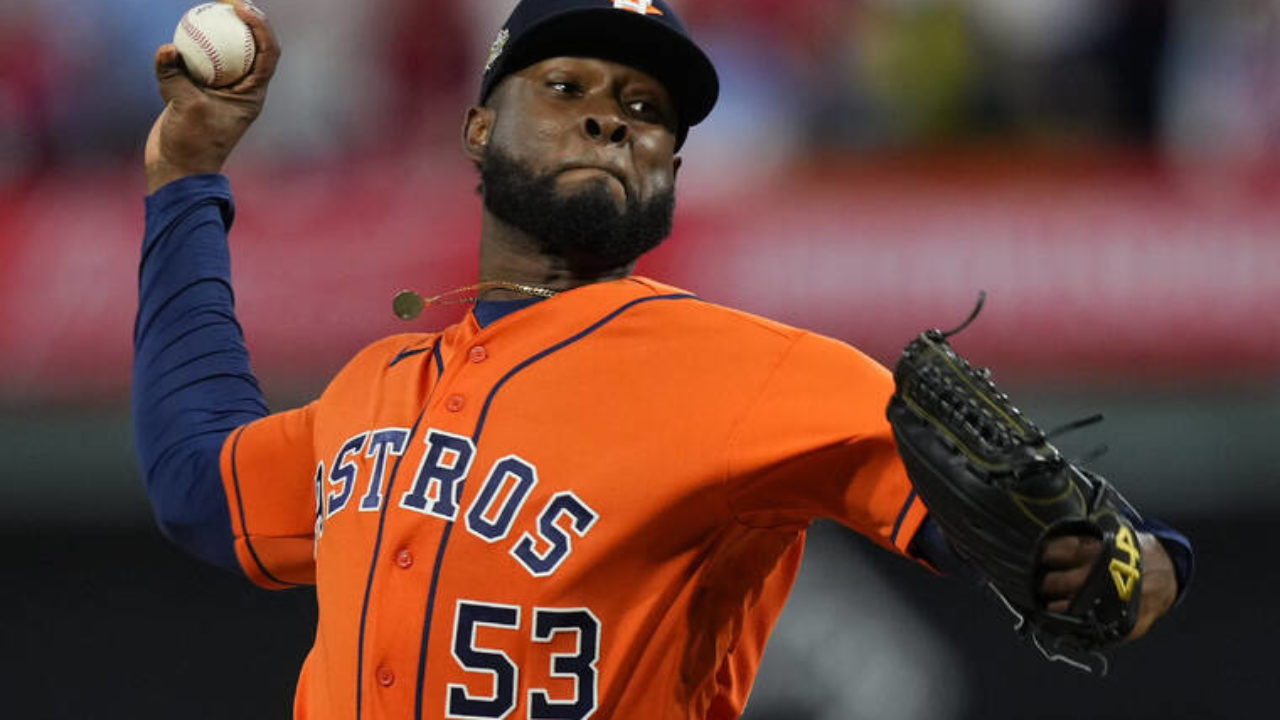 Houston Astros starting pitcher Cristian Javier throws to the Baltimore  Orioles in the second inning of a baseball game, Wednesday, Aug. 9, 2023,  in Baltimore. (AP Photo/Julio Cortez Stock Photo - Alamy