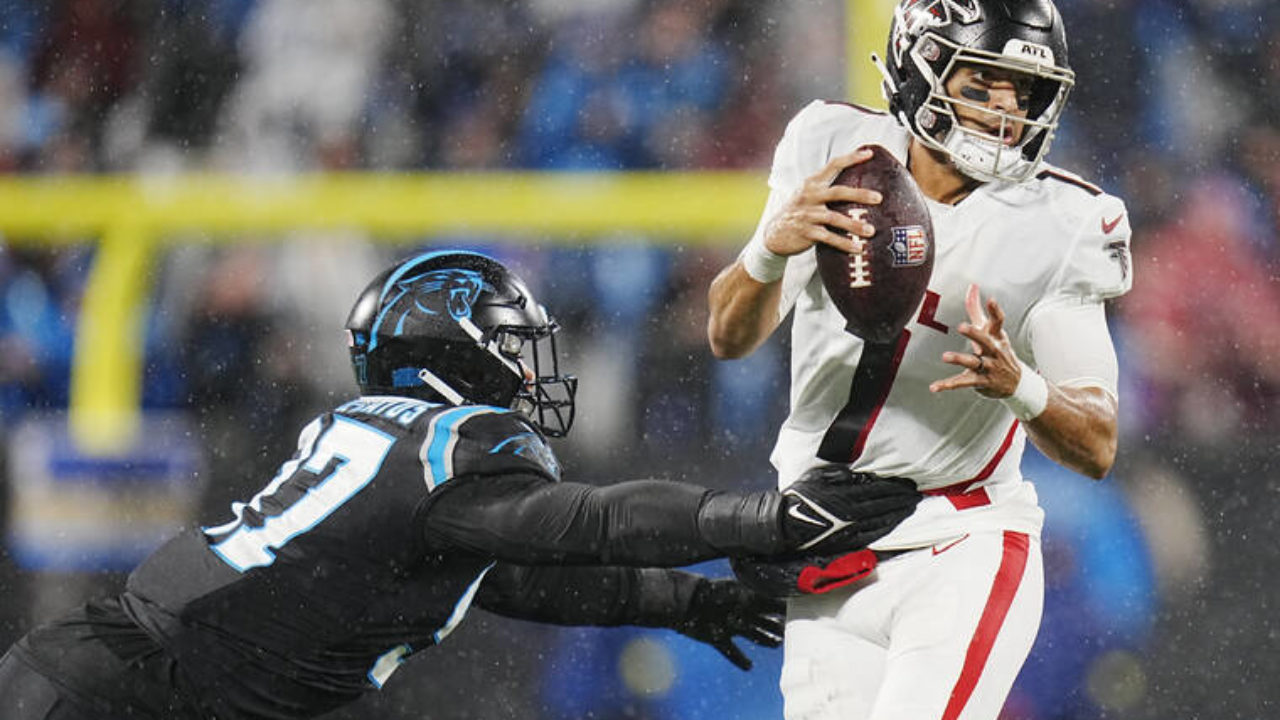 Marcus Mariota speaks to the media after loss to Carolina Panthers