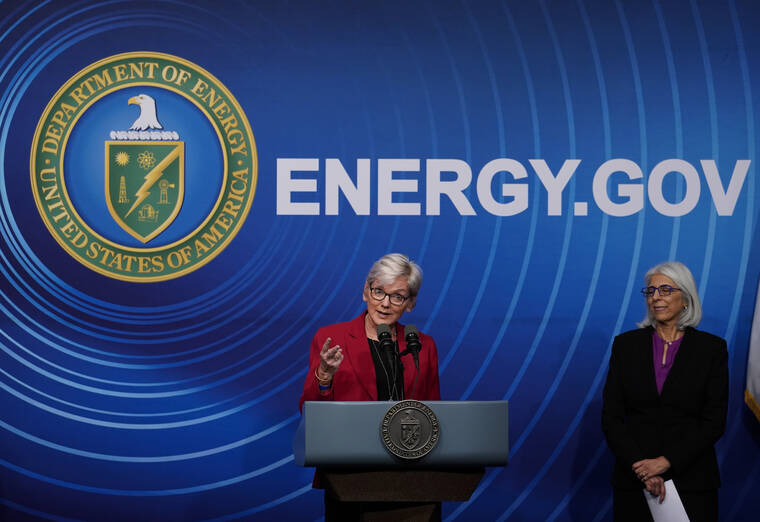 ASSOCIATED PRESS
                                Secretary of Energy Jennifer Granholm, joined at right by Arati Prabhakar, the president’s science adviser, announces a major scientific breakthrough in fusion research that was made at the Lawrence Livermore National Laboratory in California, during a news conference at the Department of Energy in Washington, today.