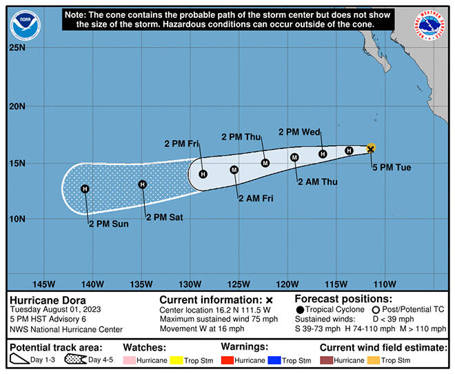 Hurricane Dora strengthening far from Hawaii in East Pacific Honolulu StarAdvertiser