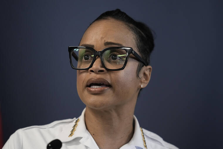 ASSOCIATED PRESS
                                Philadelphia Police Commissioner Danielle Outlaw speaks with members of the media during a news conference in Philadelphia on Aug. 23.