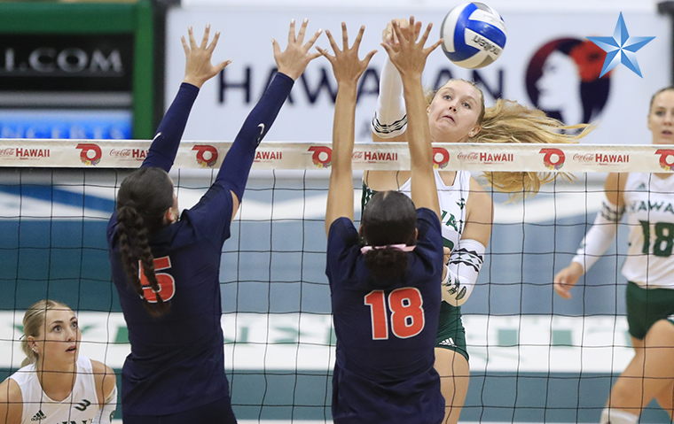 Hawaii Womens Volleyball Sweeps Cal State Fullerton Honolulu Star Advertiser