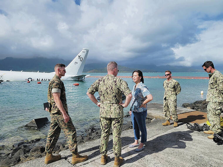 Navy plane still resting in shoal of Kaneohe Bay | Honolulu Star-Advertiser