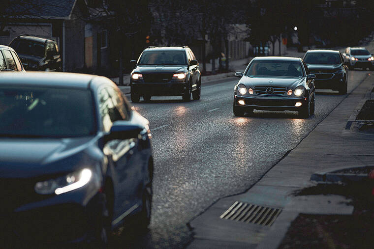 ADRIA MALCOLM / NEW YORK TIMES / JAN. 29, 2022
                                Traffic along Coal Avenue in Albuquerque in 2022. Pedestrian fatalities are climbing to record levels two years into the pandemic.