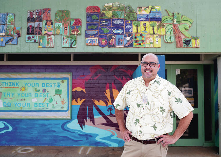 CINDY ELLEN RUSSELL / 2022
                                Chad Keone Farias, seen above at Prince Jonah Kuhio Elementary School, was appointed executive director of the School Facilities Authority by Gov. David Ige in 2022. He served in that role for about a year and eight months, and resigned at the end of January.