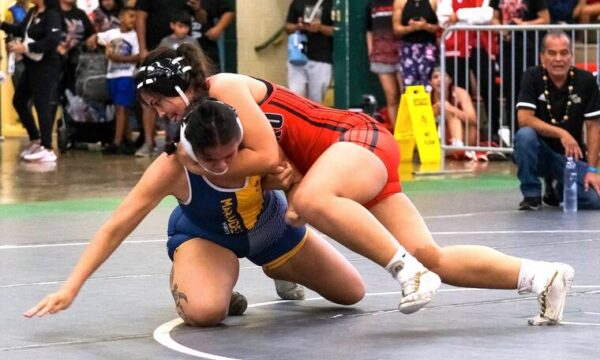 Kahuku’s Esera wins third OIA girls wrestling title