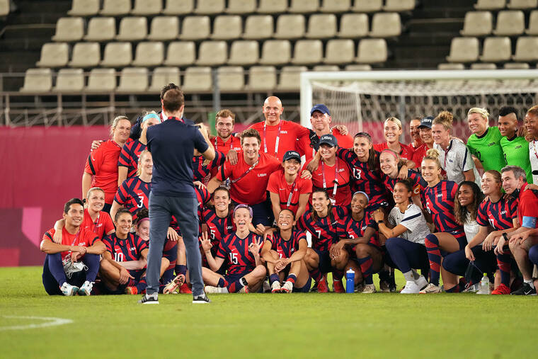 NEW YORK TIMES
                                The United States women’s soccer team poses for a photo after defeating Australia in their women’s soccer bronze medal match at the postponed 2020 Tokyo Olympics in Kashima, Japan, on Aug. 5, 2021.