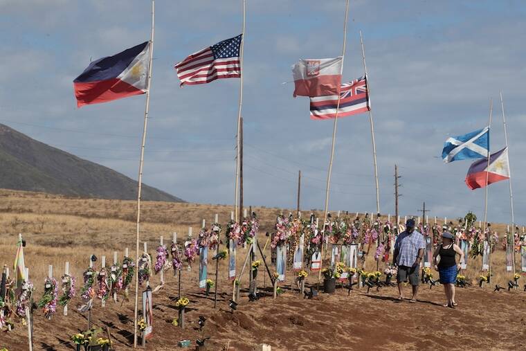 Flags flown at half-mast to commemorate the 102 people killed in Lahaina