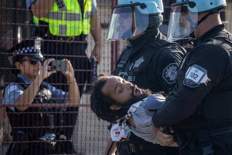 Thousands demonstrate against Gaza war near the DNC