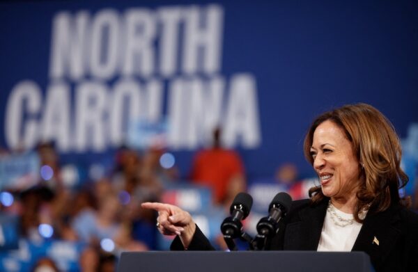 Harris holds a campaign rally in Greensboro, North Carolina