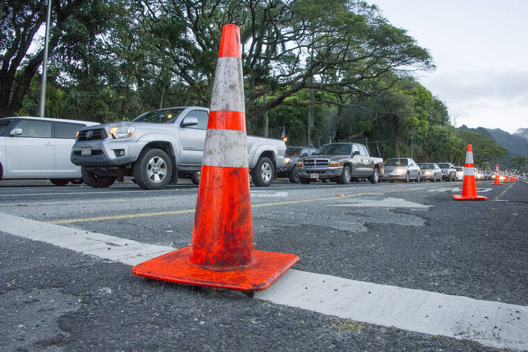 Speed humps being installed on Kaukonahua Road in Waialua