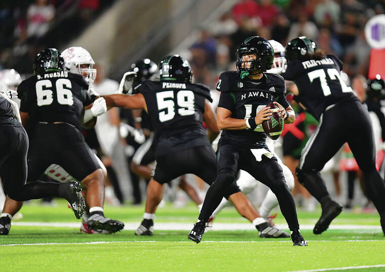 Freshman Micah Alejado passes for 469 yards as Hawaii beats New Mexico, 38-30 | Honolulu Star-Advertiser