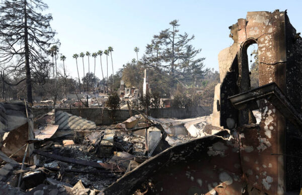 MARIO ANZUONI / REUTERS / JAN. 10
                                A view of a burned-out structure from the Eaton Fire in Altadena, Calif., this month.