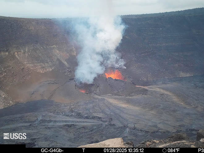 Lava flows again in Kilauea volcano’s summit caldera