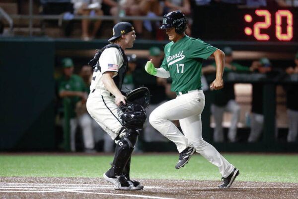 Patient Rainbows improve to 5-0 with 10-inning win over Wichita State